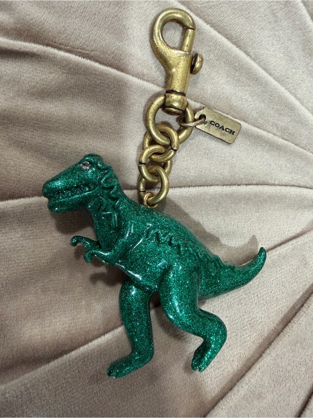 Coach Green Glitter T-Rex Key & Bag Charm